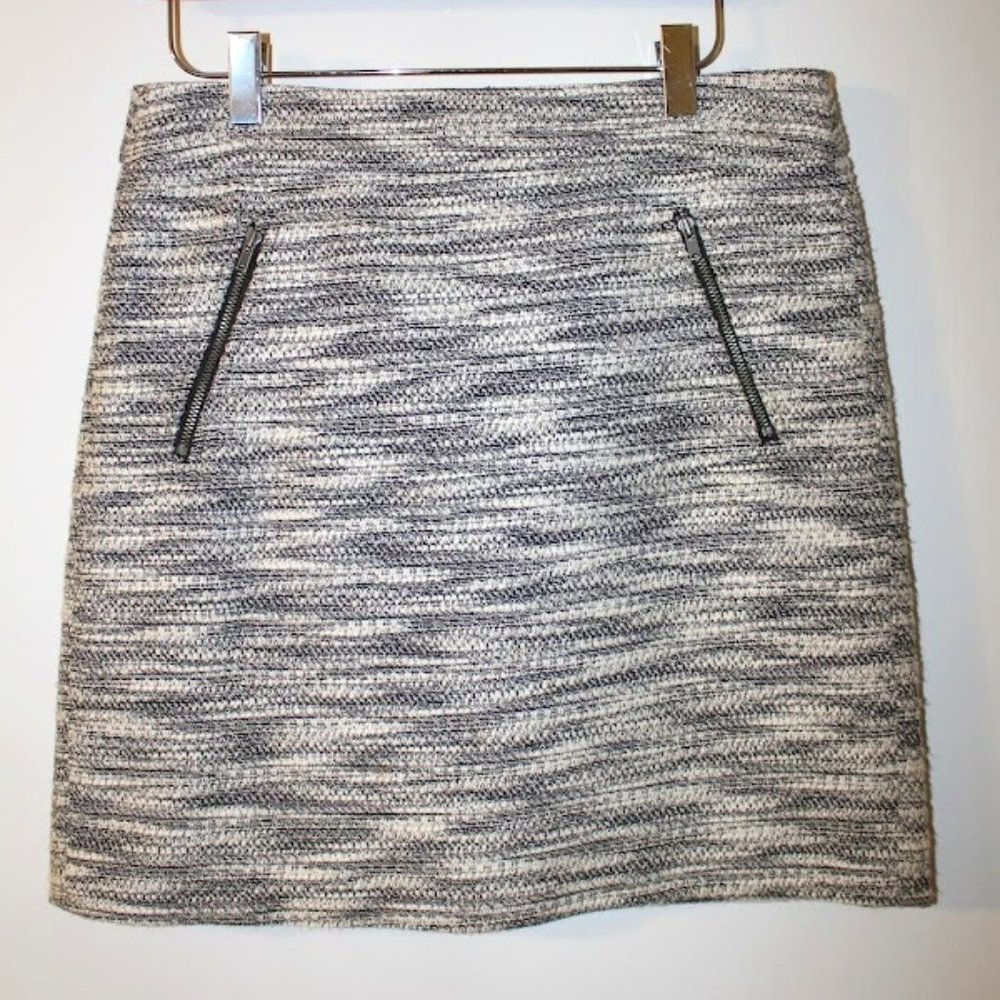 LOFT Black and White Textured Skirt